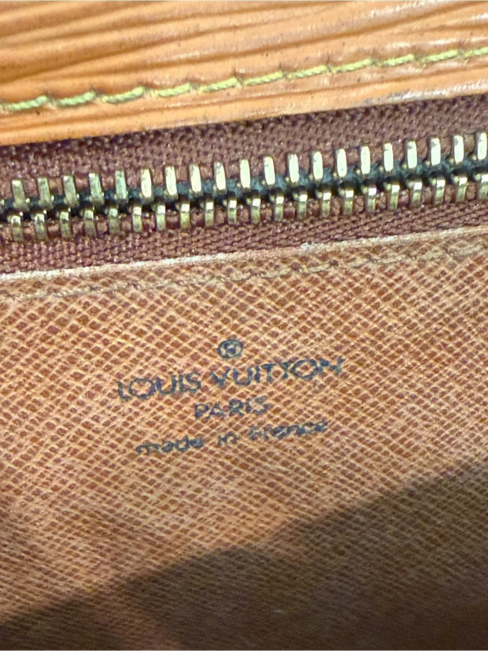 Louis Vuitton Tan Epi Leather Wristlet Clutch with Gold Hardware project piece
